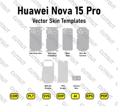 Archivos de corte vectorial para el Huawei Nova 15 Pro
