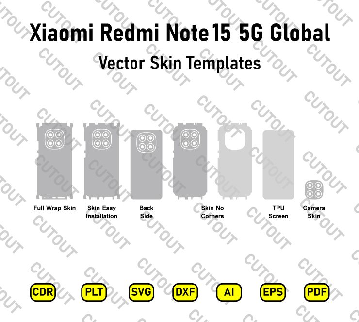 Xiaomi Redmi Note 15 5G Global Vector Skin Cut Files