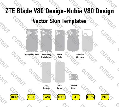 ZTE Blade V80 Design-Nubia V80 Design Vector Skin Cut Files