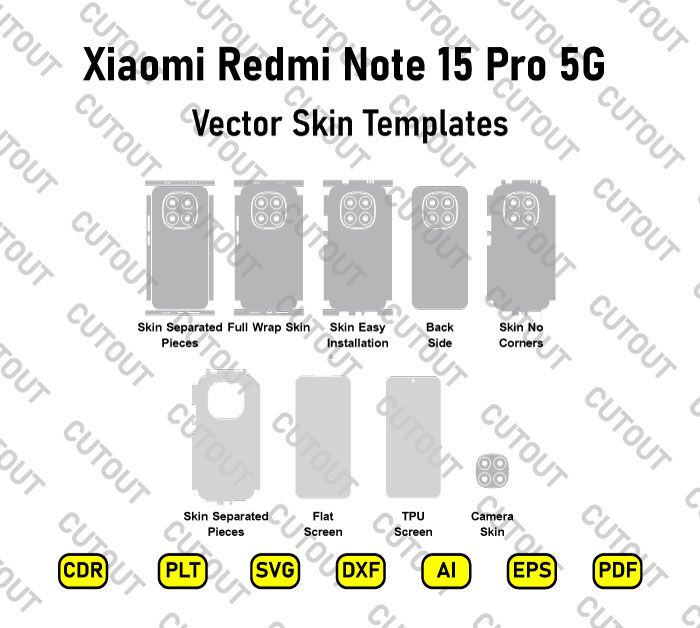 Xiaomi Redmi Note 15 Pro 5G Vector Skin Cut Files