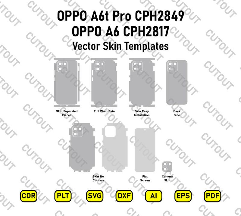 OPPO A6t Pro CPH2849\A6 CPH2817 Vector Skin Cut Files