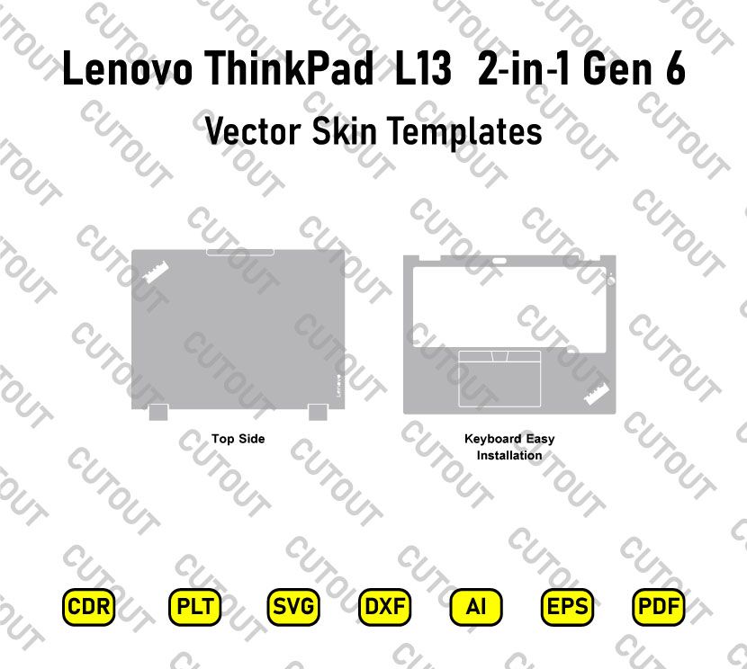 Lenovo ThinkPad L13 2-in-1 Gen 6 Vector Skin Cut Files