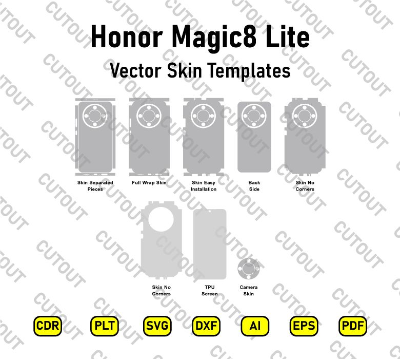 Honor Magic8 Lite Vector Skin Cut Files