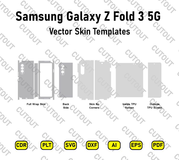 Samsung Galaxy Z Fold 3 5G Vector Skin Cut File Templates