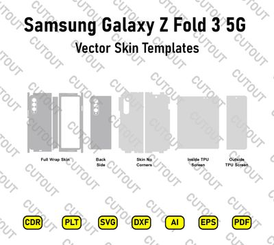 Samsung Galaxy Z Fold 3 5G Vector Skin Cut File Templates