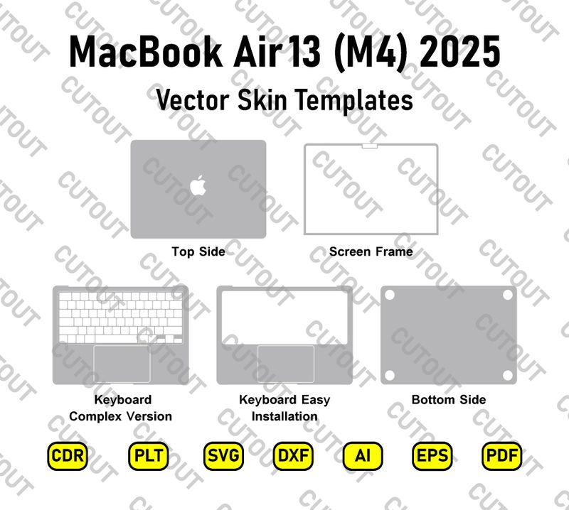 MacBook Air 13 (M4) 2025 Vector Skin Cut Files