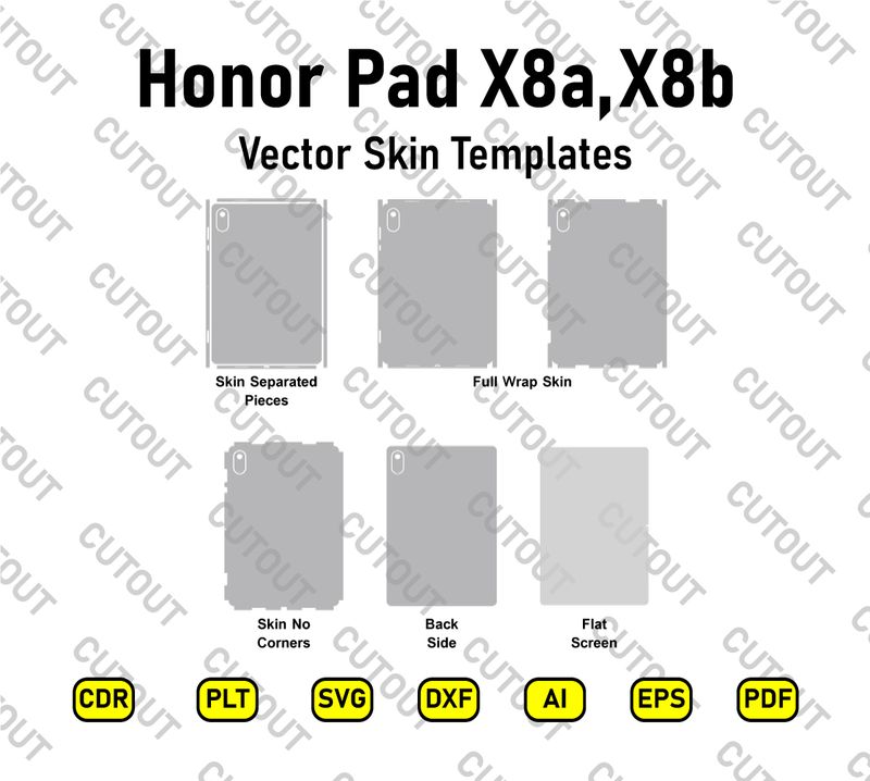 Honor Pad X8a,Honor Pad X8b Vector Skin Cut Files