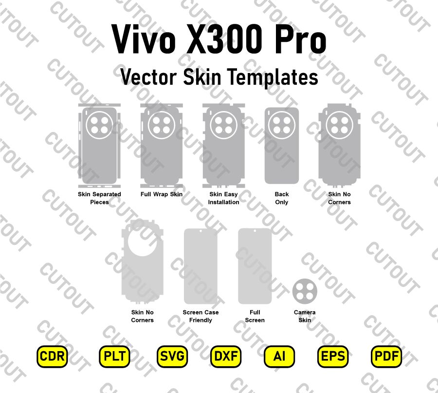 Vivo X300 Pro Vector Skin Cut Files