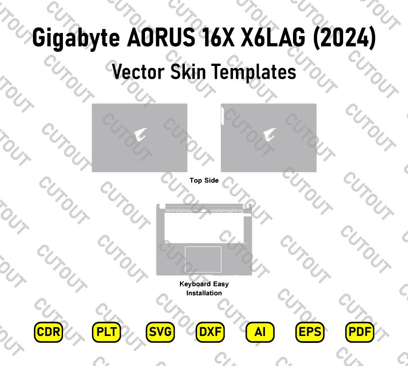 GigaByte AORUS 16X X6LAG (2024) Gaming Vector Skin Cut Files