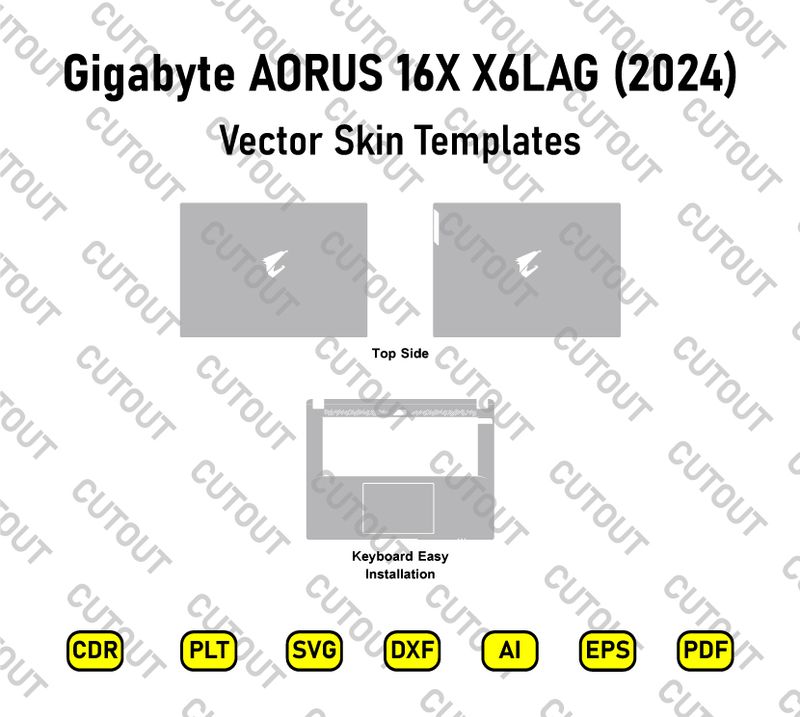 GigaByte AORUS 16X X6LAG (2024) Gaming Vector Skin Cut Files
