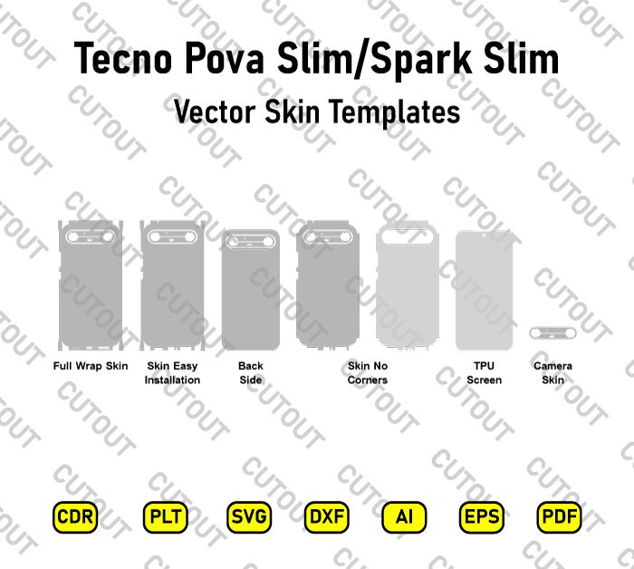 Tecno Spark Slim-Tecno Pova Slim Vector Skin Cut Files