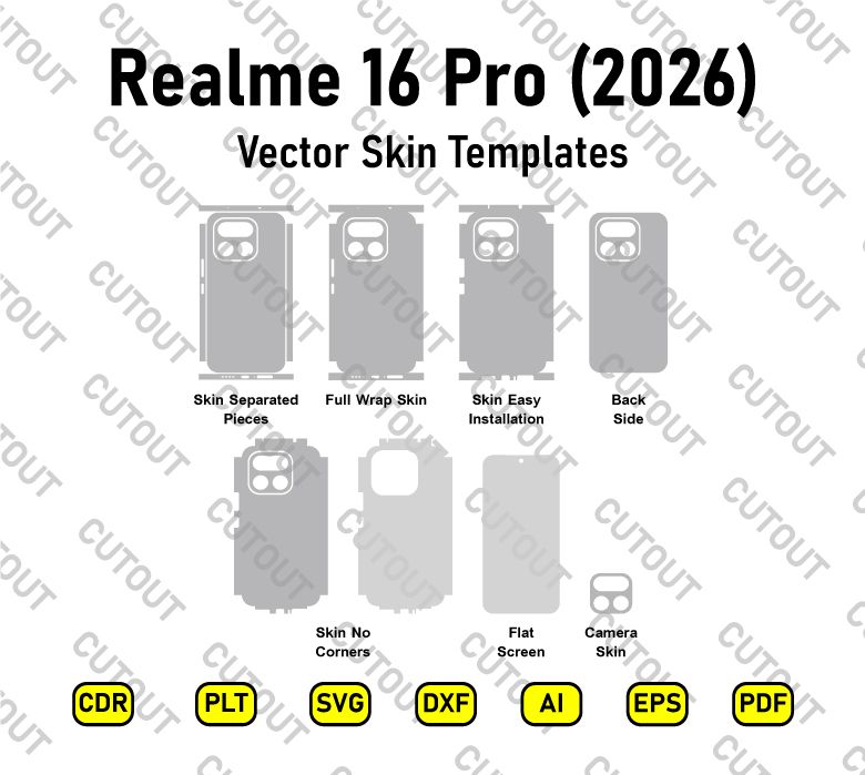 Realme 16 Pro 2026 RMX5120 Vector Skin Cut Files