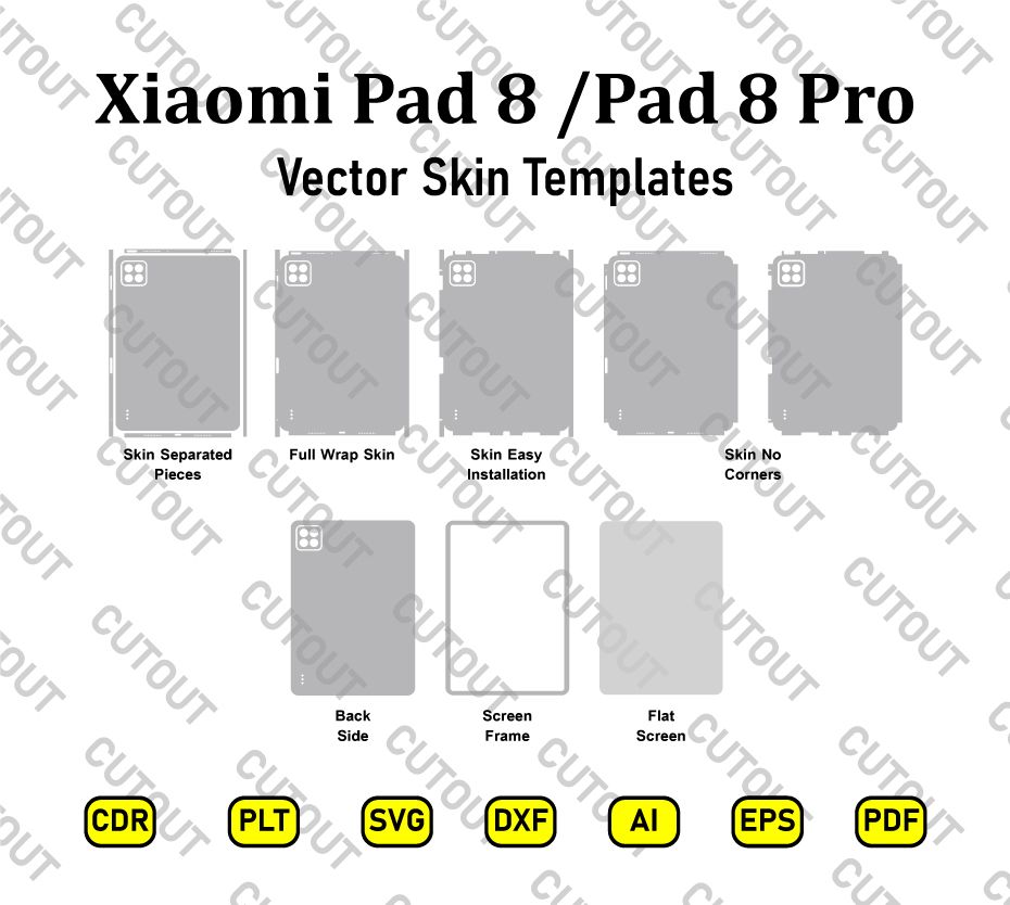 Xiaomi Pad 8 -Xiaomi Pad 8 Pro Vector Skin Cut Files