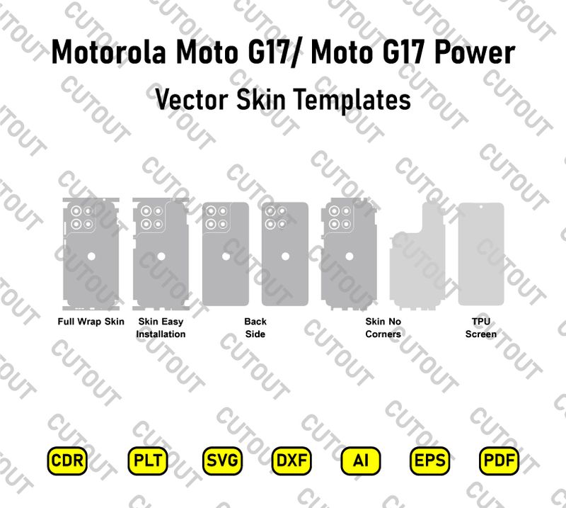 Motorola Moto G17- Moto G17 Power 2026 Vector Skin Cut Files