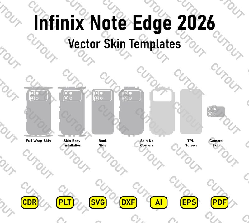 Infinix Note Edge 2026 Vector Skin Cut Files