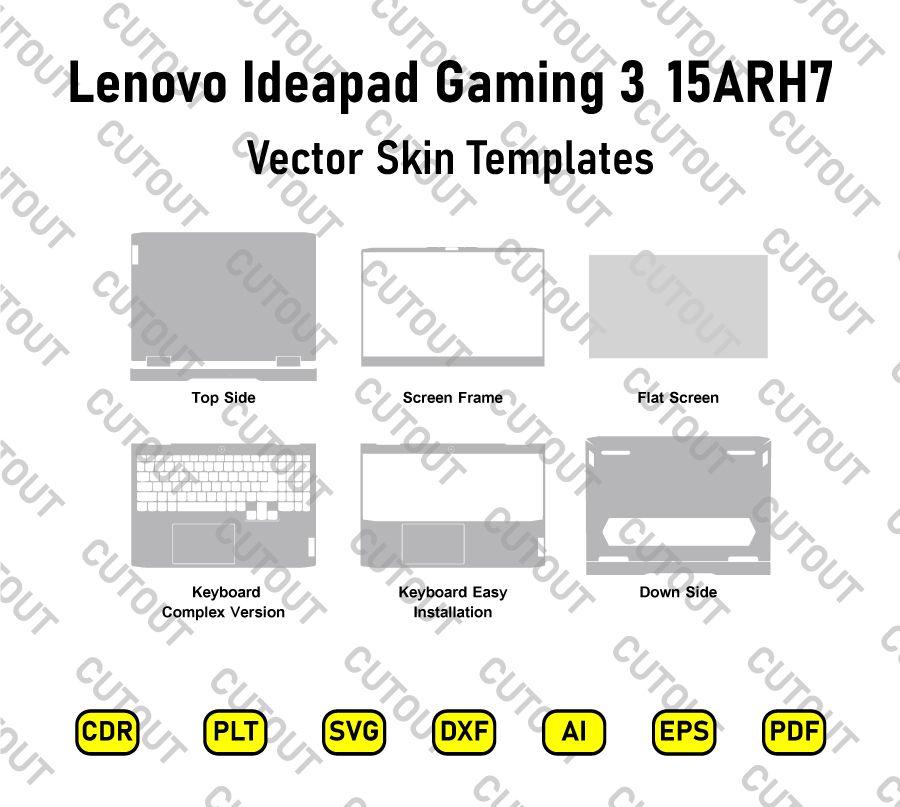 Lenovo Ideapad Gaming 3 15ARH7,15IAH7 Vector Skin Cut Files