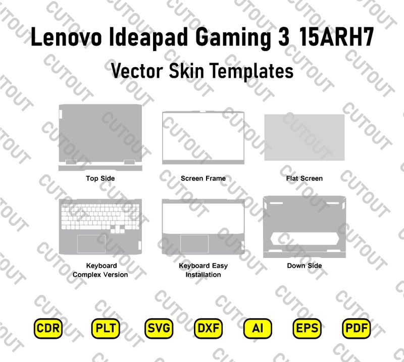 Lenovo Ideapad Gaming 3 15ARH7,15IAH7 Vector Skin Cut Files