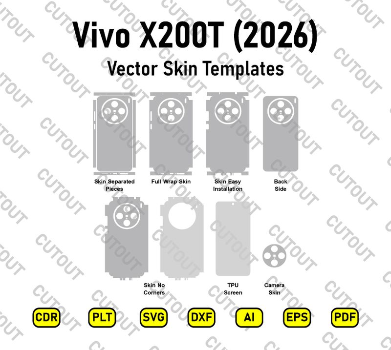 Vivo X200T (2026) V2561 Vector Skin Cut Files