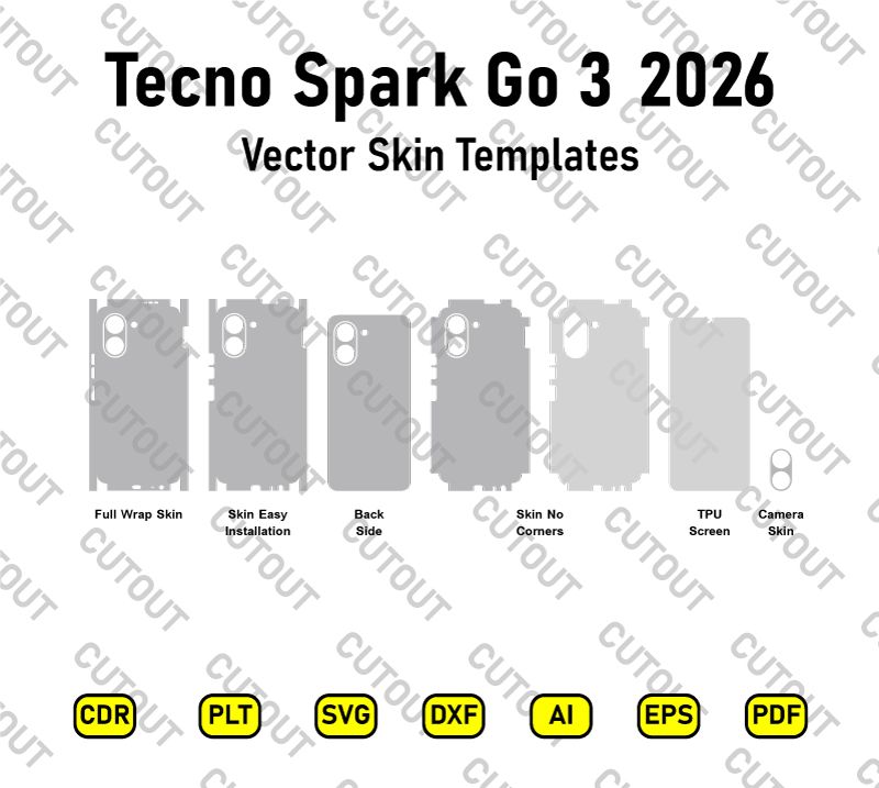 Tecno Spark Go 3 2026 Vector Skin Cut Files