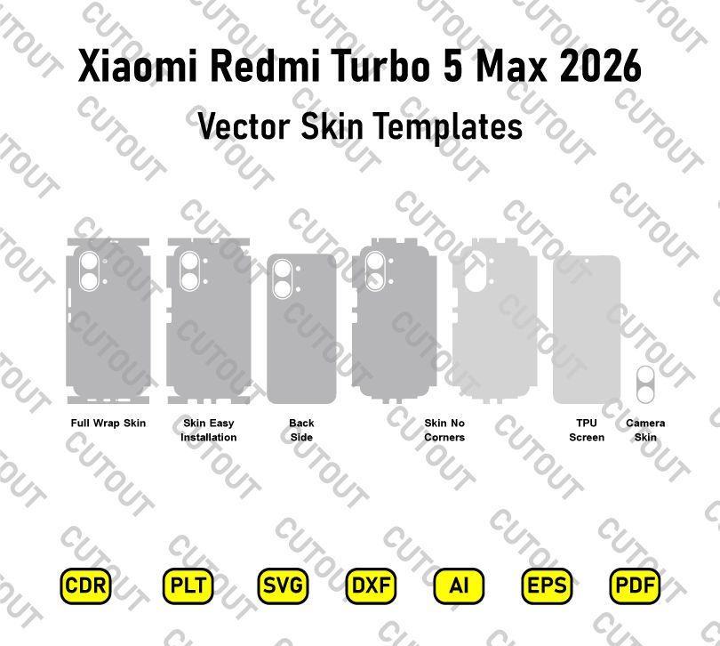 Xiaomi Redmi Turbo 5 Max 2026 Vector Skin Cut Files