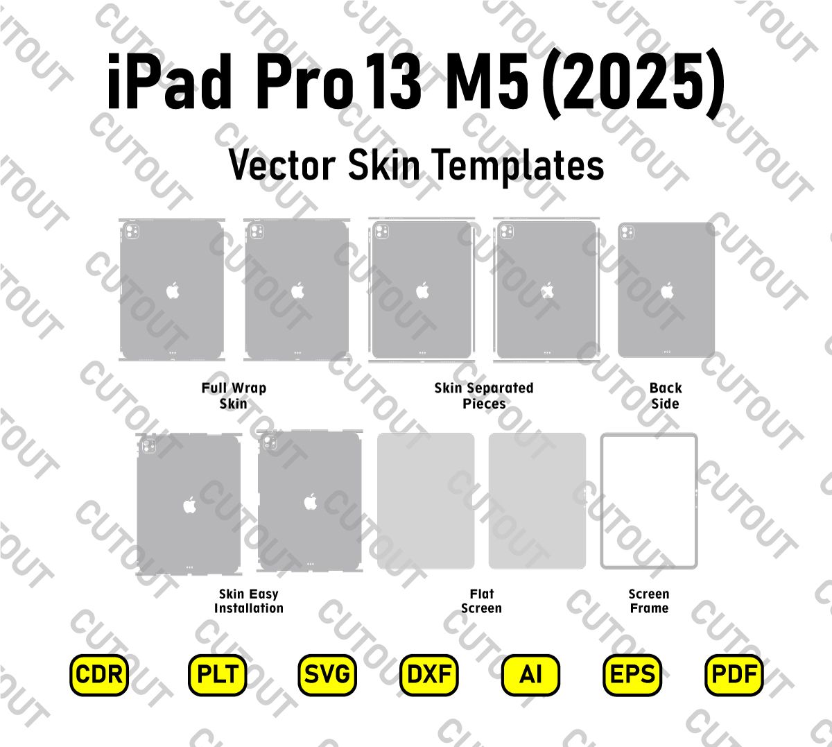 iPad Pro 13 (2025) M5  With Magic Keyboard Vector Skin Cut Files