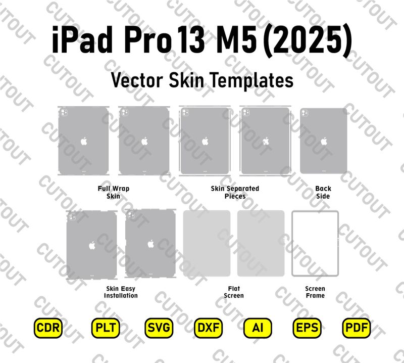 iPad Pro 13 (2025) M5  With Magic Keyboard Vector Skin Cut Files