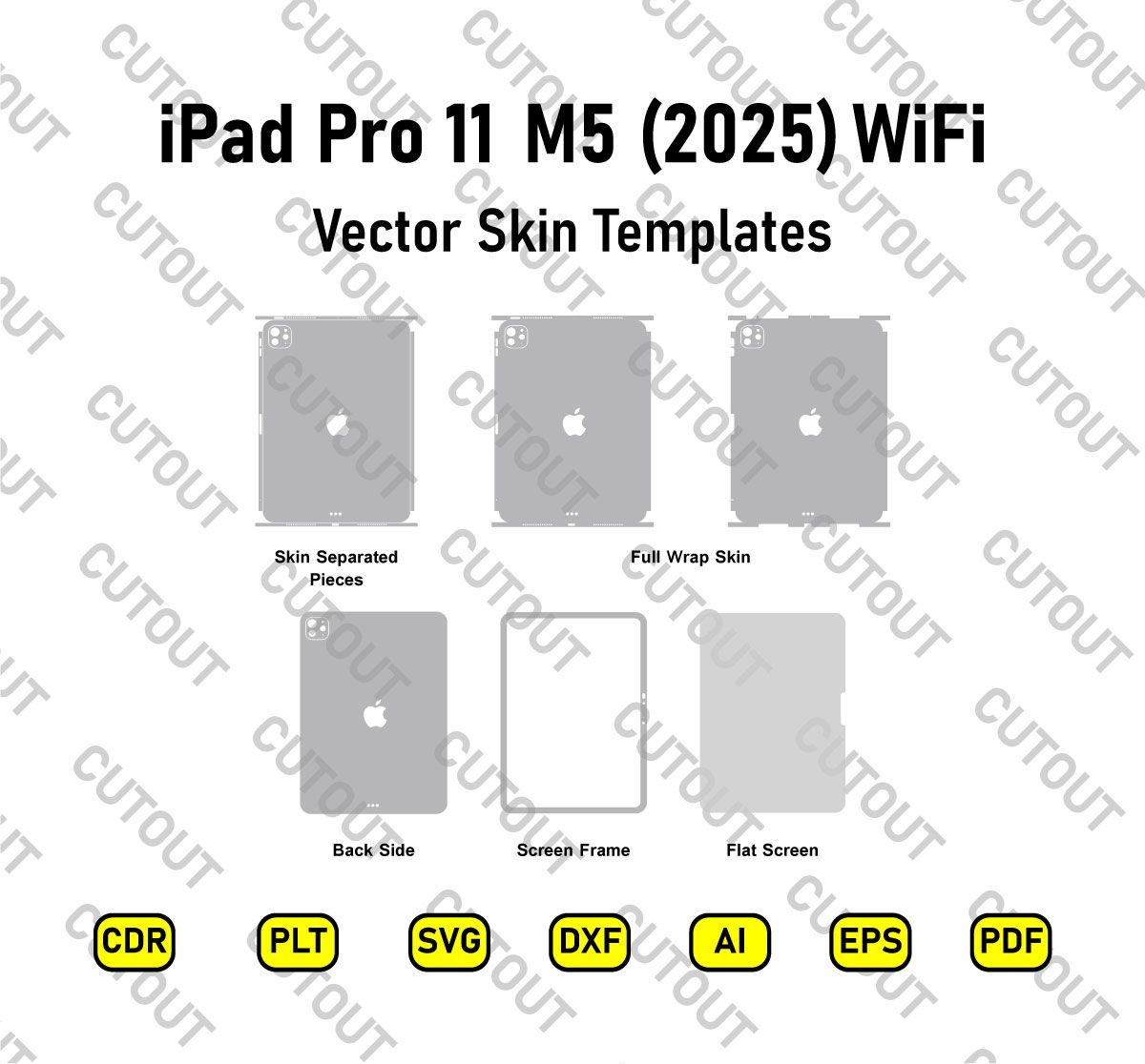 iPad Pro 11 (2025) M5 WIFI Vector Skin Cut Files