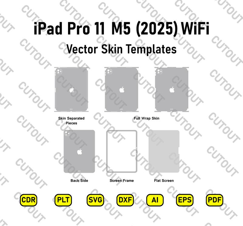 iPad Pro 11 (2025) M5 WIFI Vector Skin Cut Files