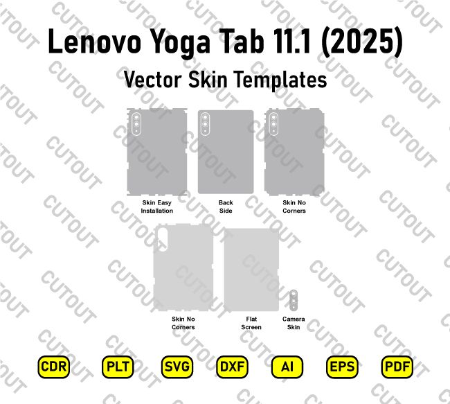 Lenovo Yoga Tab 11.1 2025 Vector Skin Cut Files