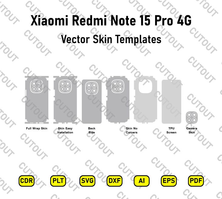 Xiaomi Redmi Note 15 Pro 4G Vector Skin Cut Files