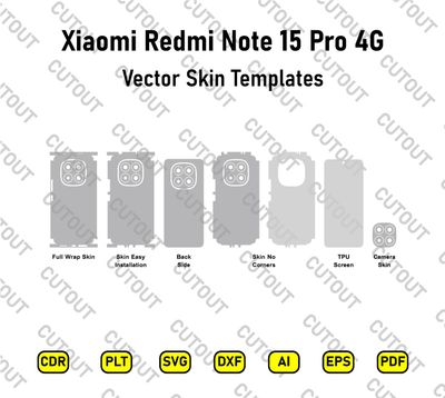 Xiaomi Redmi Note 15 Pro 4G Vector Skin Cut Files