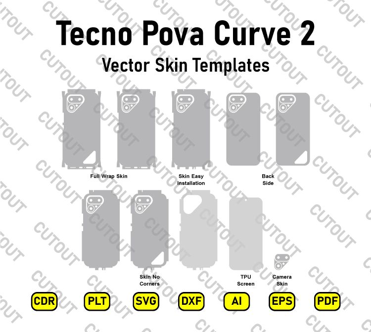 Tecno Pova Curve 2 Vector Skin Cut Files