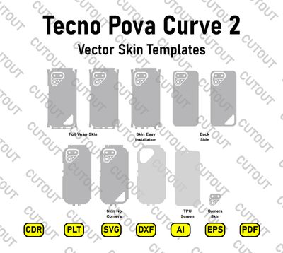 ​Tecno Pova Curve 2 Vektor-Schnittdateien für Folien