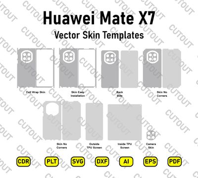 Huawei Mate X7 Vektor-Schnittdateien für Schutzfolien