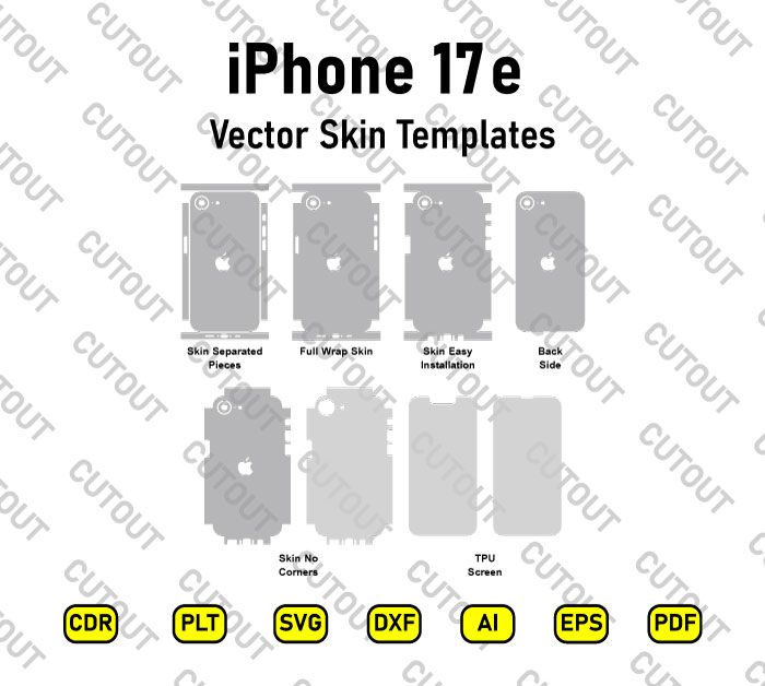 iPhone 17e Vector Skin Cut Files
