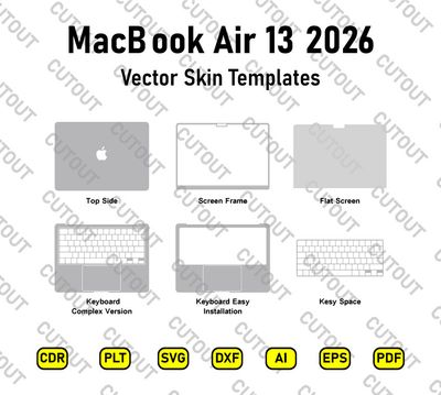 MacBook Air 13 2026 Vector Skin Cut Files