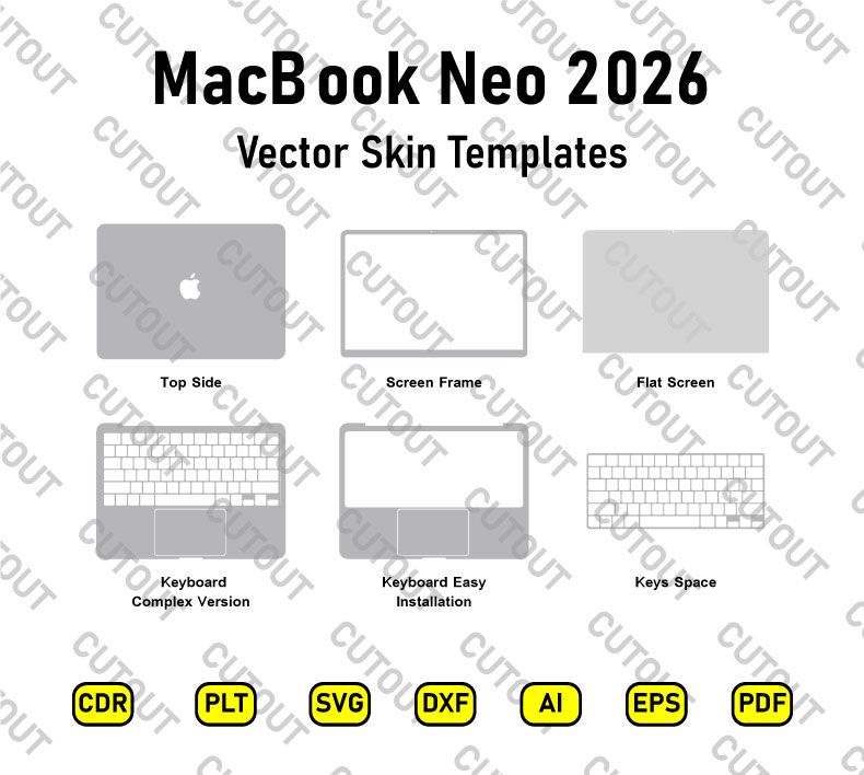 MacBook Neo 2026 Vector Skin Cut Files
