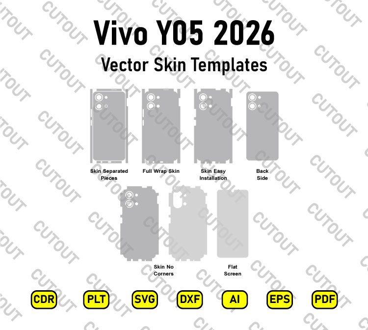 Vivo Y05 Vector Skin Cut Files