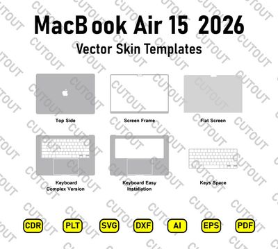 MacBook Air 15 2026 Vector Skin Cut Files