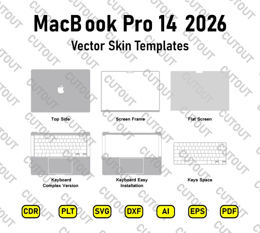 MacBook Pro 14-inch 2026 Vector Skin Cut Files