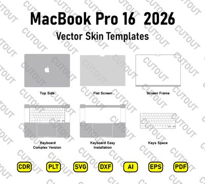 MacBook Pro 16-inch 2026 Vector Skin Cut Files