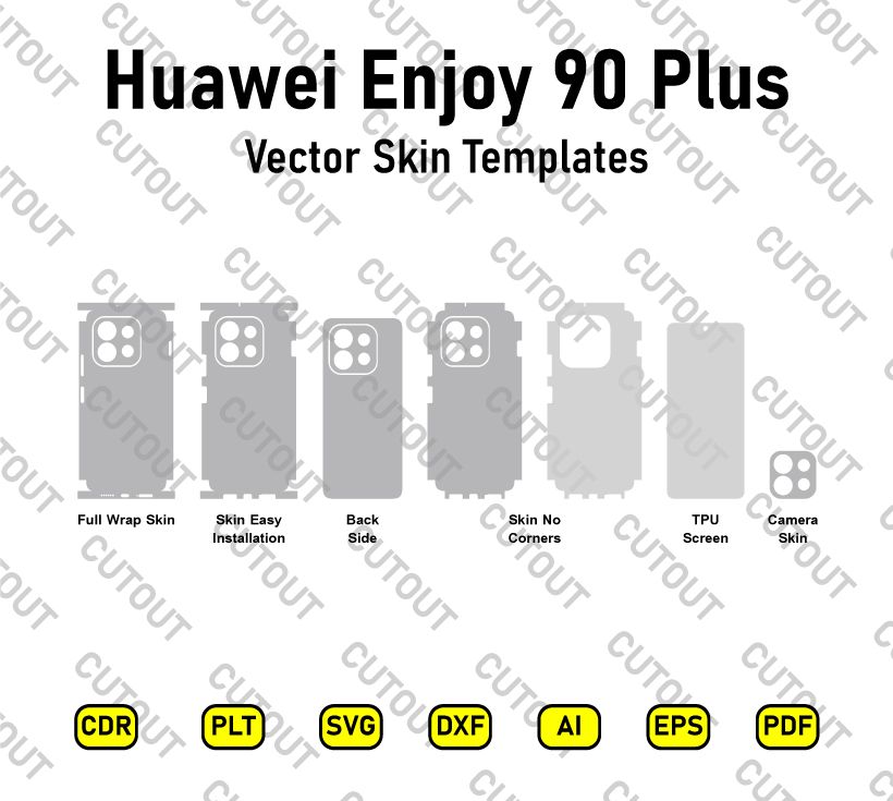 Huawei Enjoy 90 Plus Vector Skin Cut Files