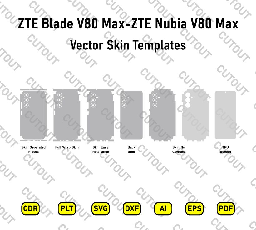 ZTE Blade V80 Max-Nubia V80 Max Vector Skin Cut Files