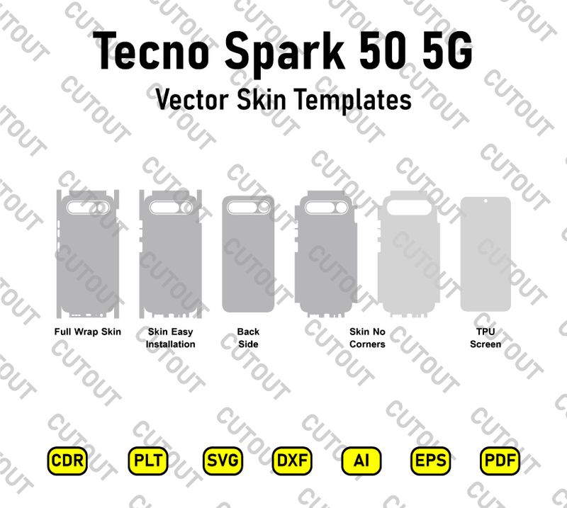 Tecno Spark 50 5G Vector Skin Cut Files