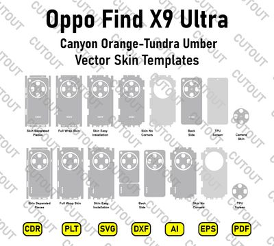 Oppo Find X9 Ultra Canyon Orange-Tundra Umber Vector Skin Cut Files