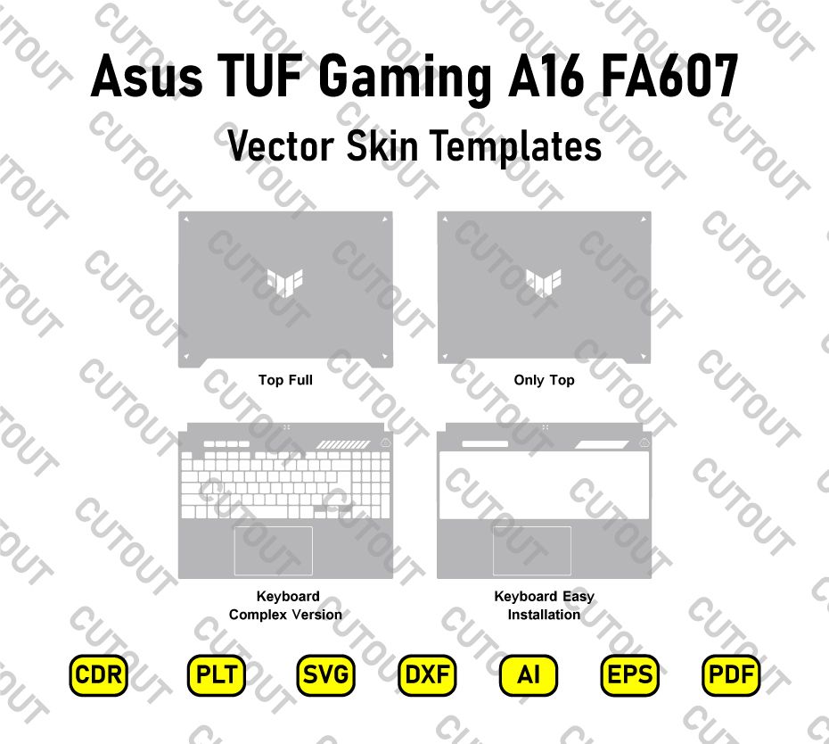Asus TUF Gaming A16 FA607 Vector Skin Cut Files