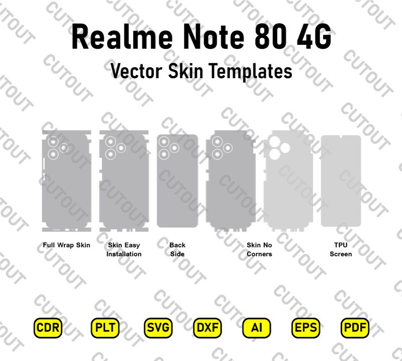 Realme Note 80 4G Vector Skin Cut Files