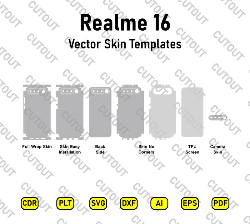 Realme 16 Vector Skin Cut Files