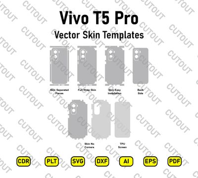 Vivo T5 Pro Vector Skin Cut Files