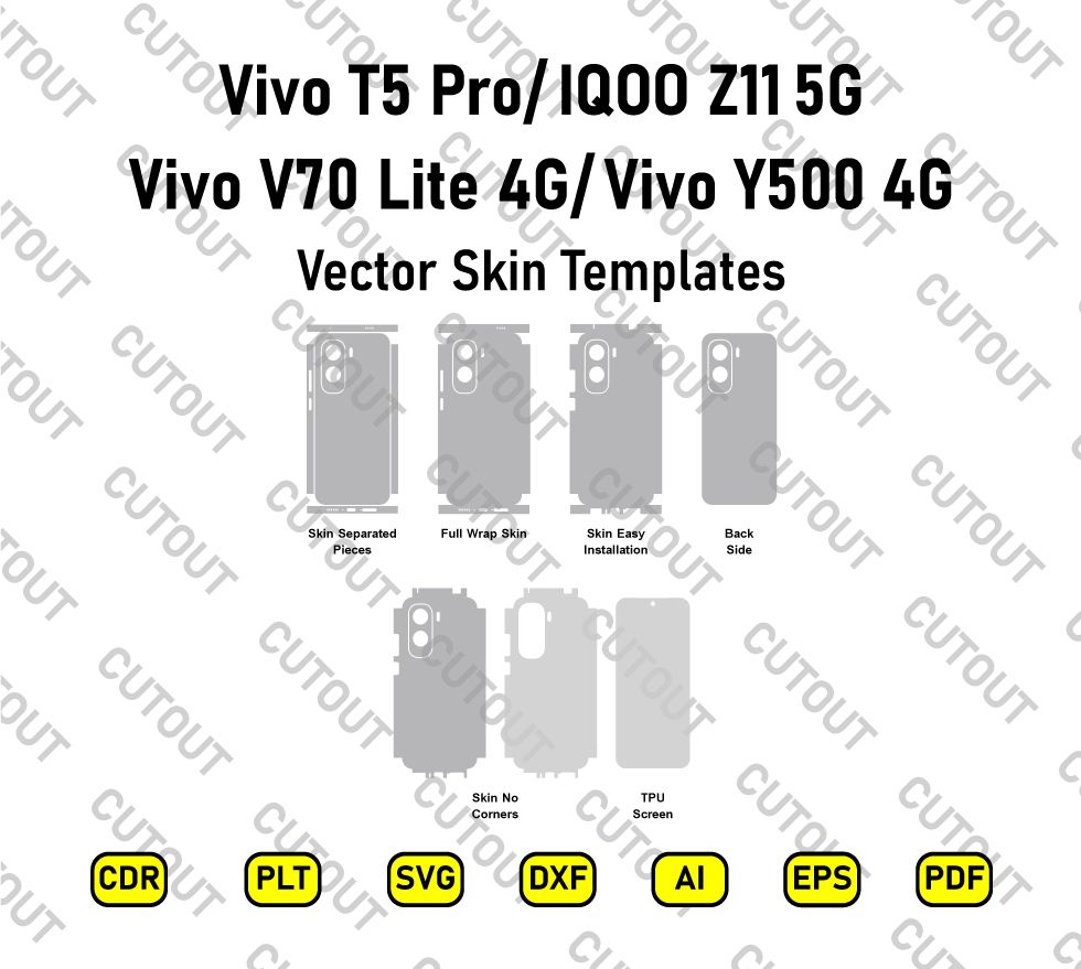 Vivo T5 Pro/ iQOO Z11 5G -vivo Y500 4G -Vivo V70 Lite 4G Vector Skin Cut Files